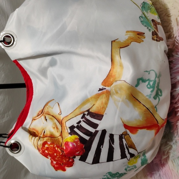 DSW Designer Vintage Satin Large Tote Shopper Bag Like New - Picture 3 of 15